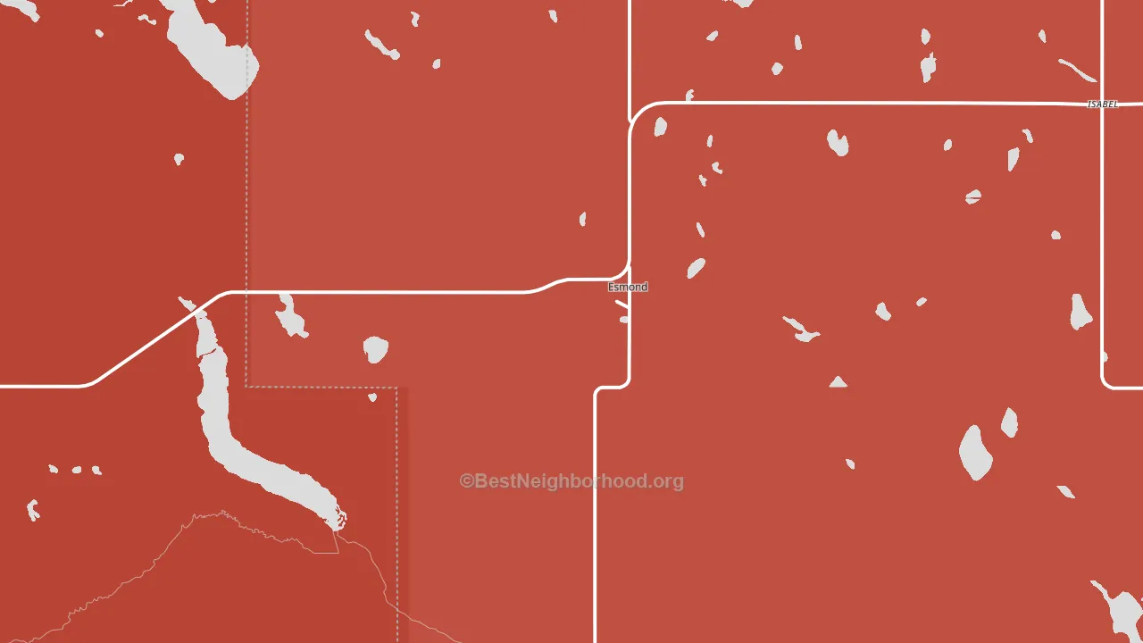 Esmond, ND block-group political-lean map