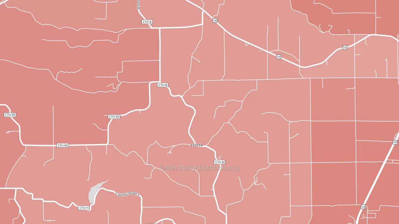 Esofea, WI block-group political-lean map