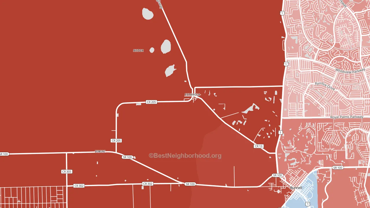 Espanola, FL block-group political-lean map