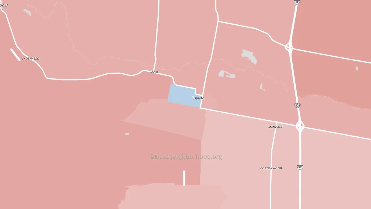 Esparto, CA block-group political-lean map