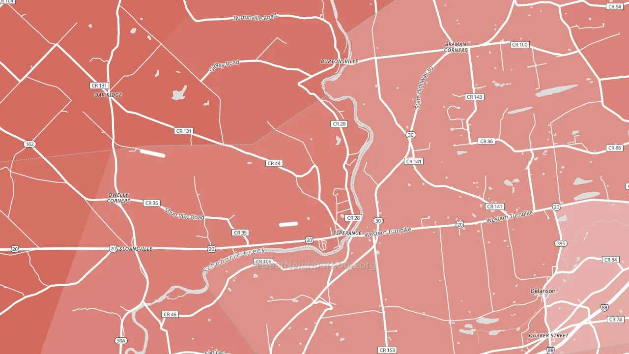 Esperance, NY block-group political-lean map