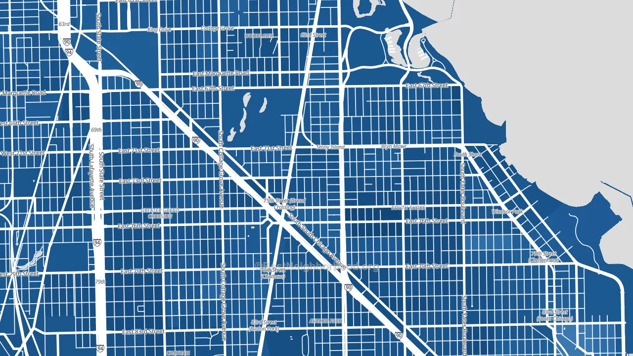 Essex, Chicago, IL block-group political-lean map