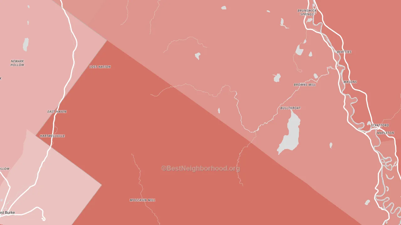 Essex County, VT block-group political-lean map