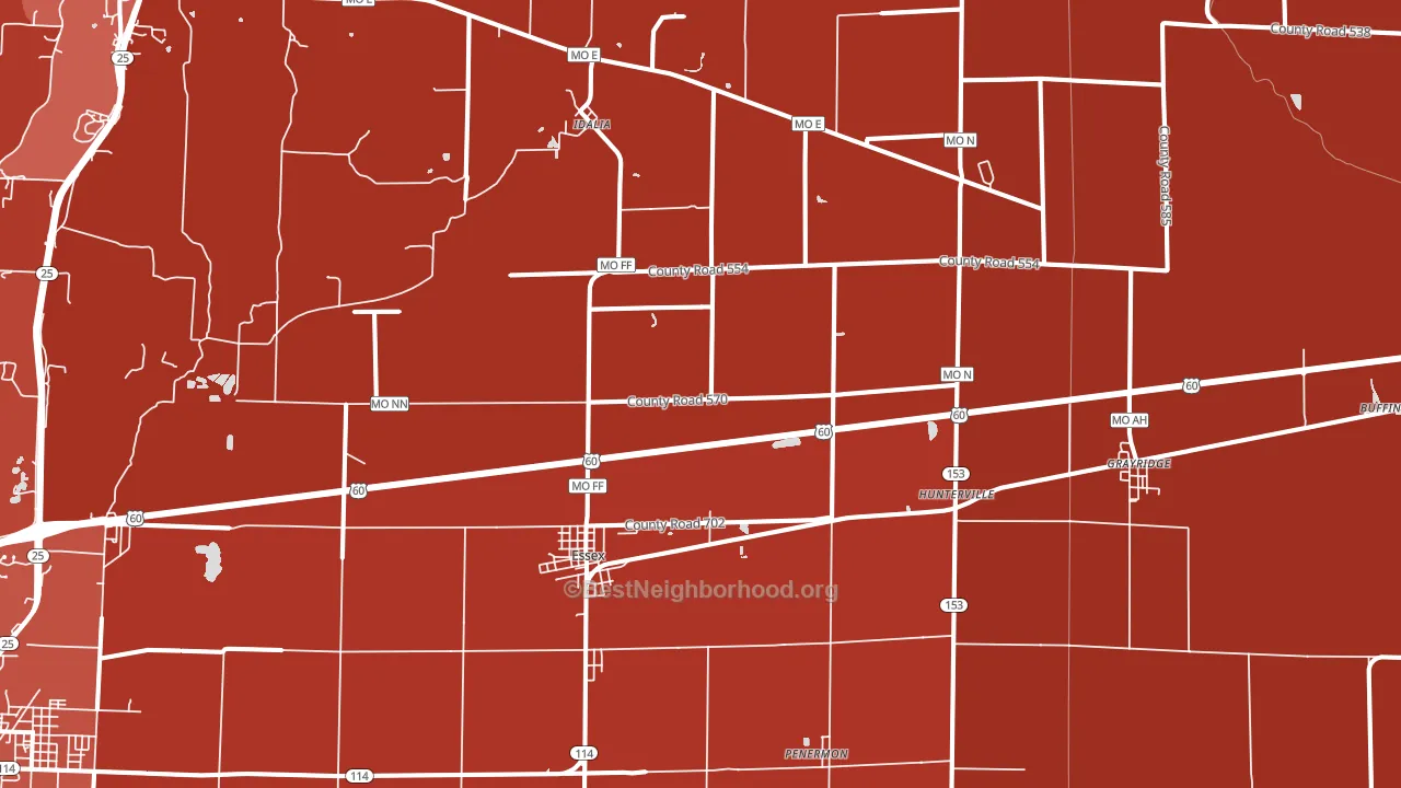 Essex, MO block-group political-lean map