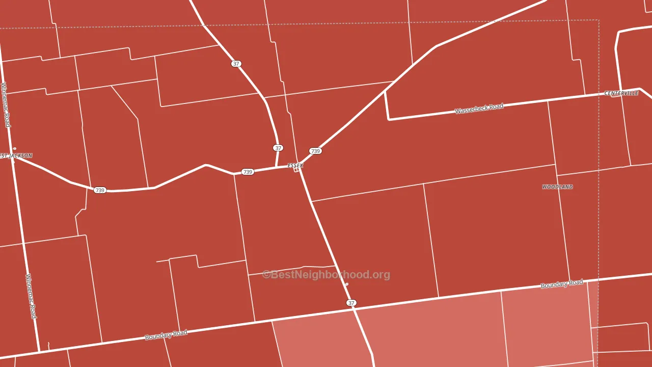 Essex, OH block-group political-lean map