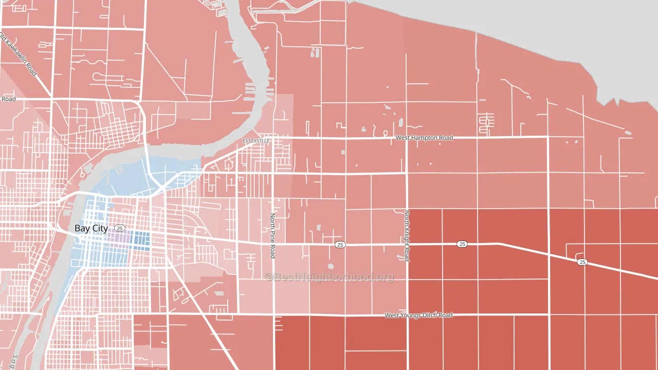 Essexville, MI block-group political-lean map