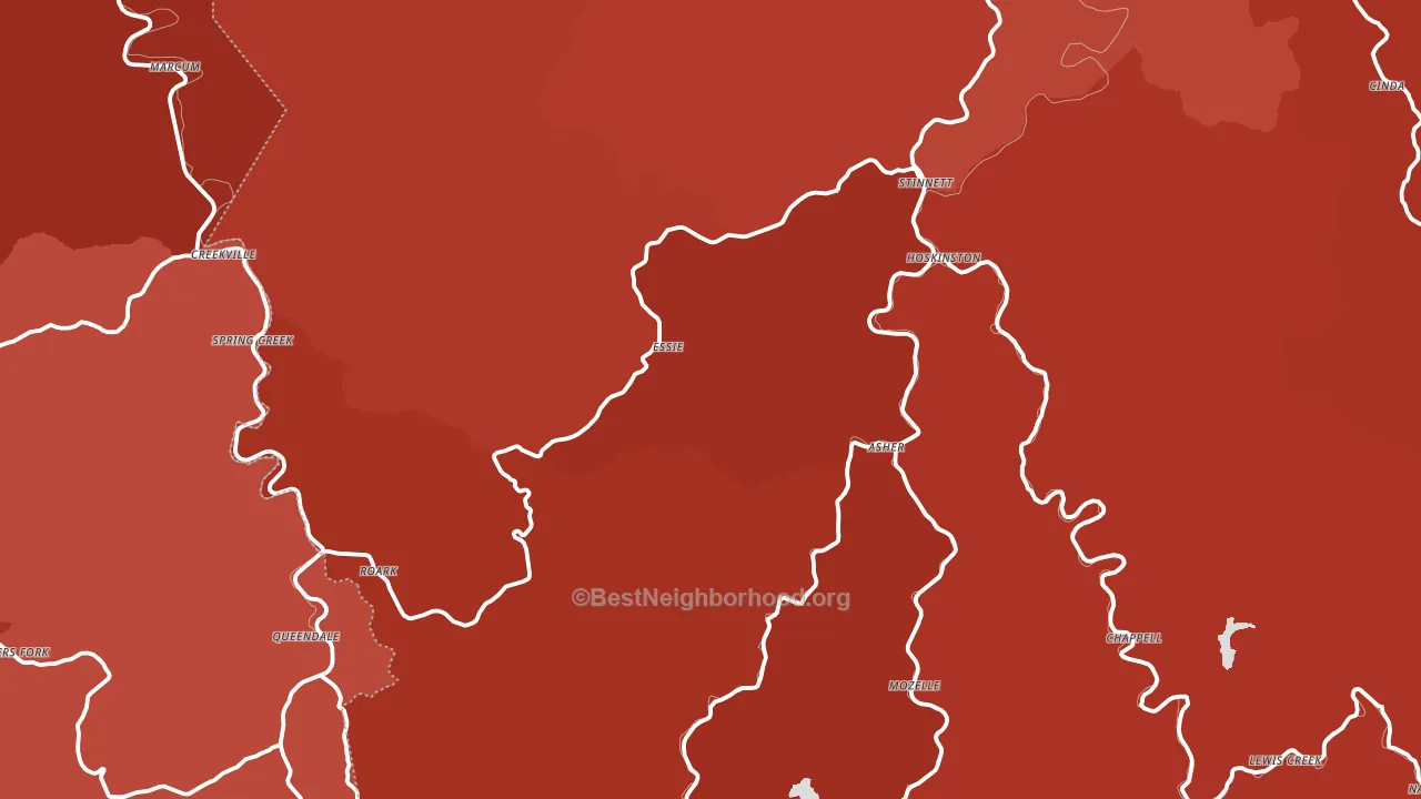 Essie, KY block-group political-lean map