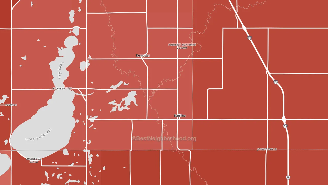 Estelline, SD block-group political-lean map