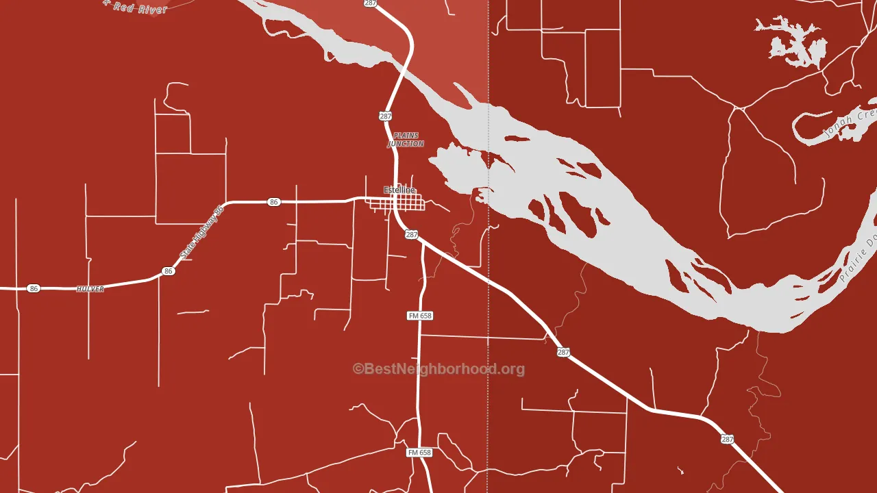 Estelline, TX block-group political-lean map