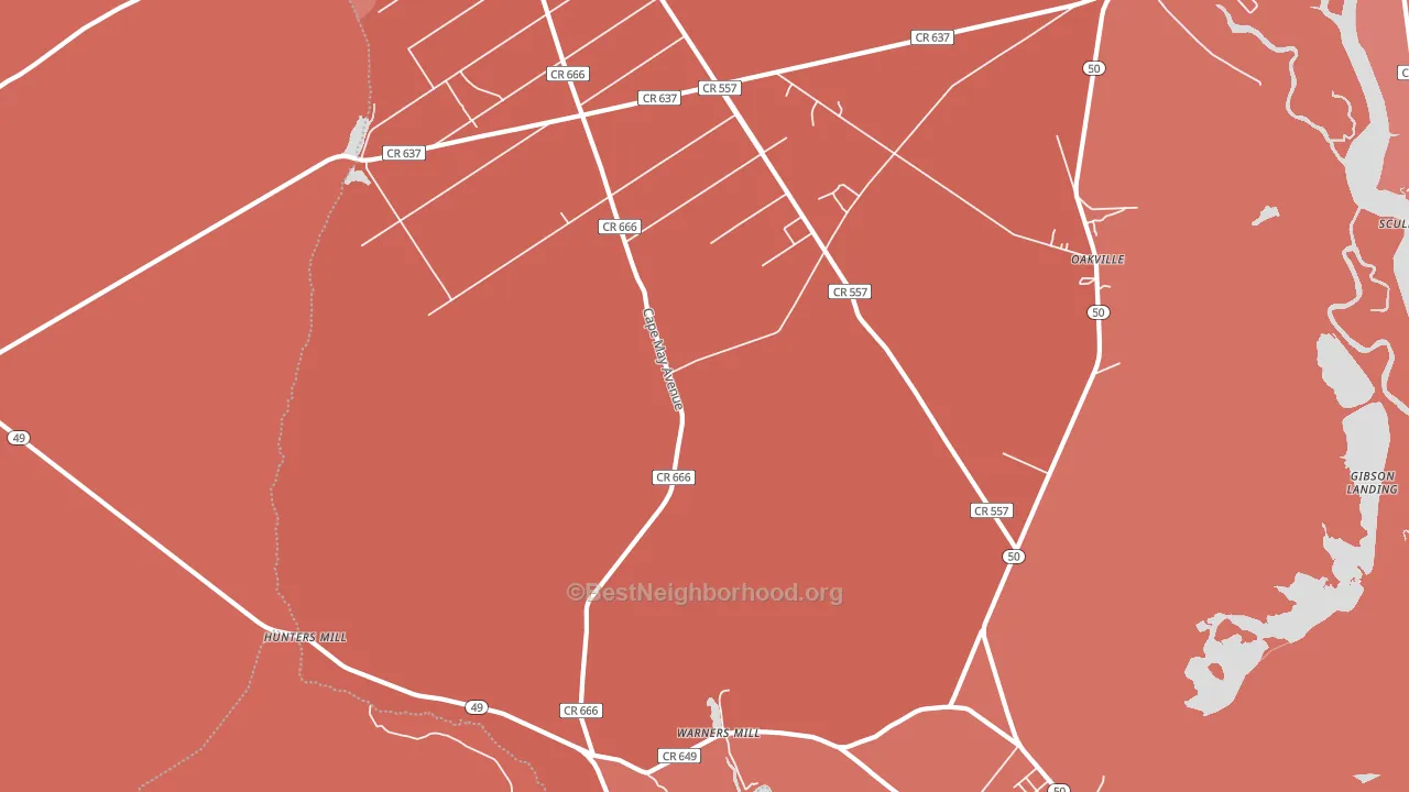 Estelville, NJ block-group political-lean map