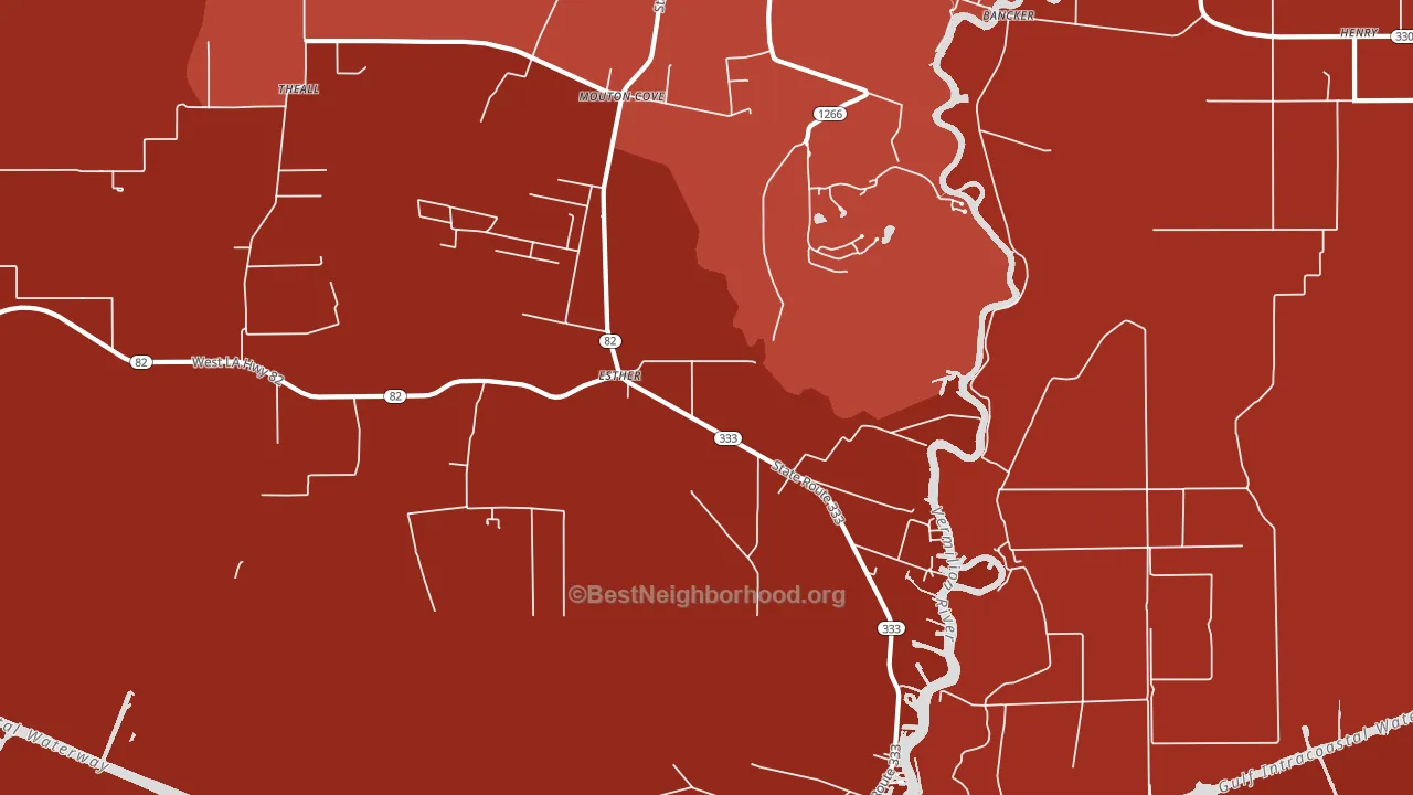 Esther, LA block-group political-lean map