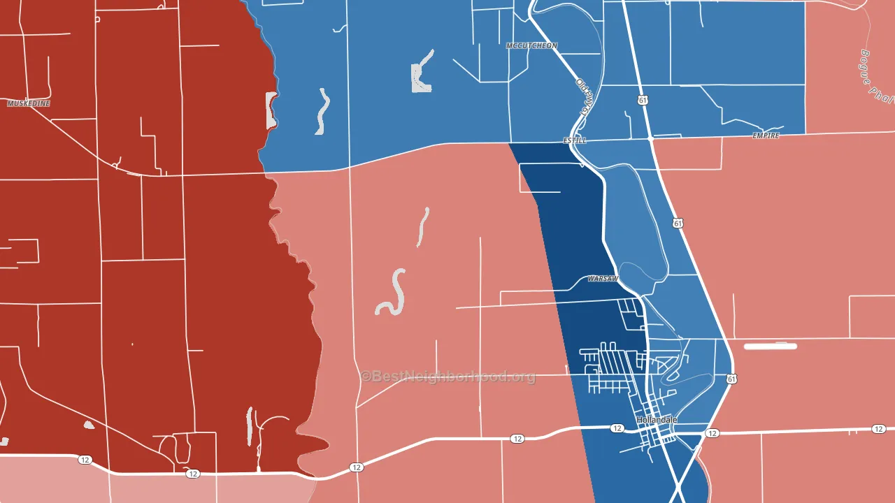 Estill, MS block-group political-lean map