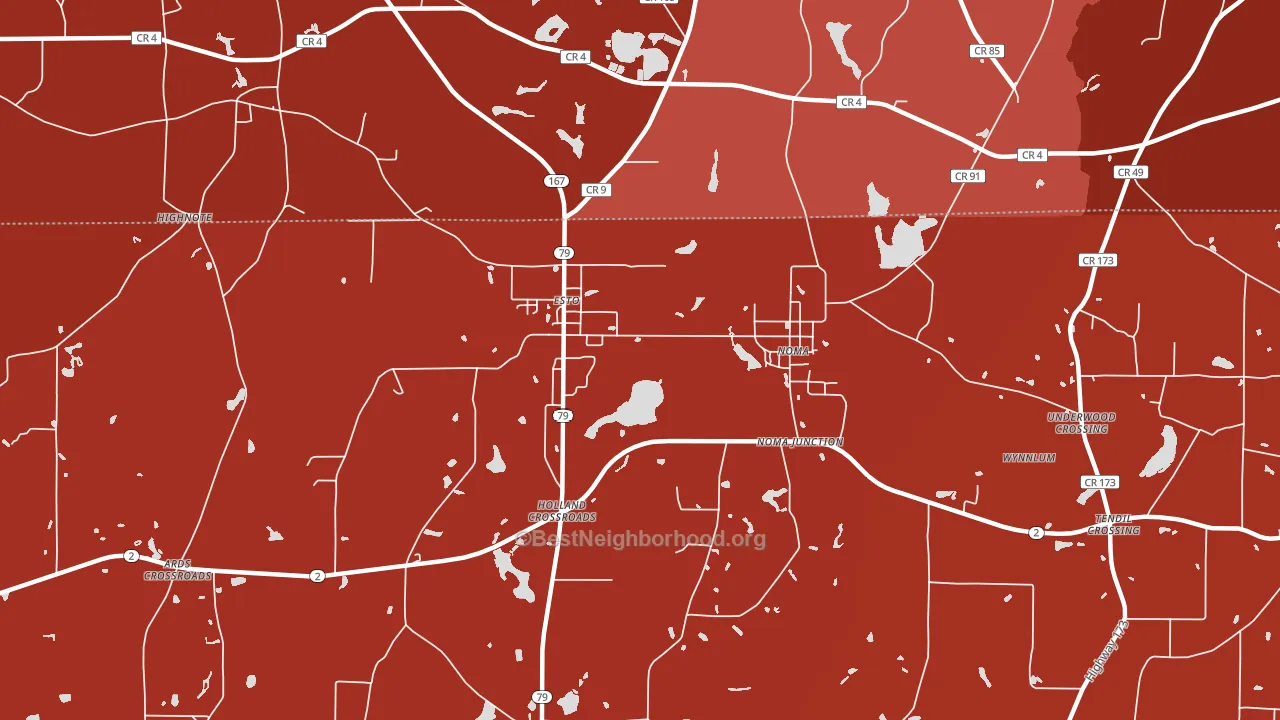 Esto, FL block-group political-lean map