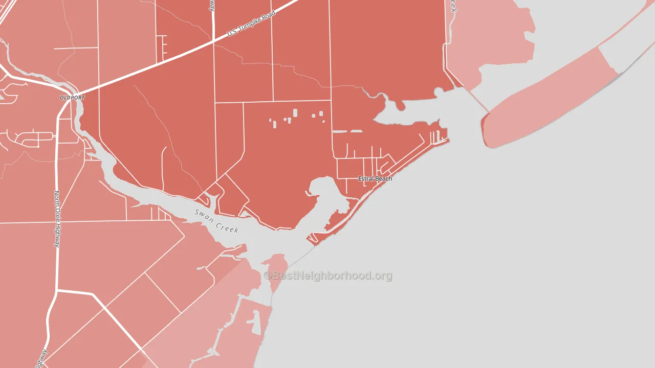 Estral Beach, MI block-group political-lean map