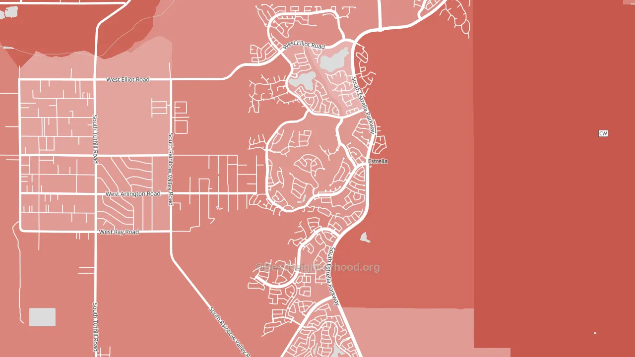 Estrella-Goodyear, Goodyear, AZ block-group political-lean map
