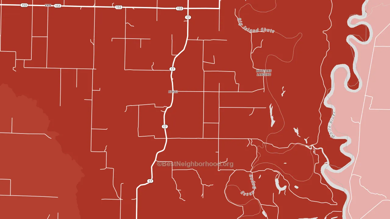 Ethel, AR block-group political-lean map