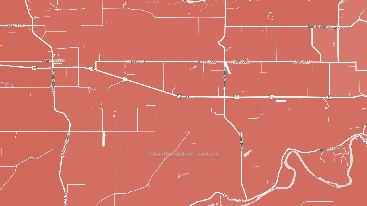 Ethel, WA block-group political-lean map