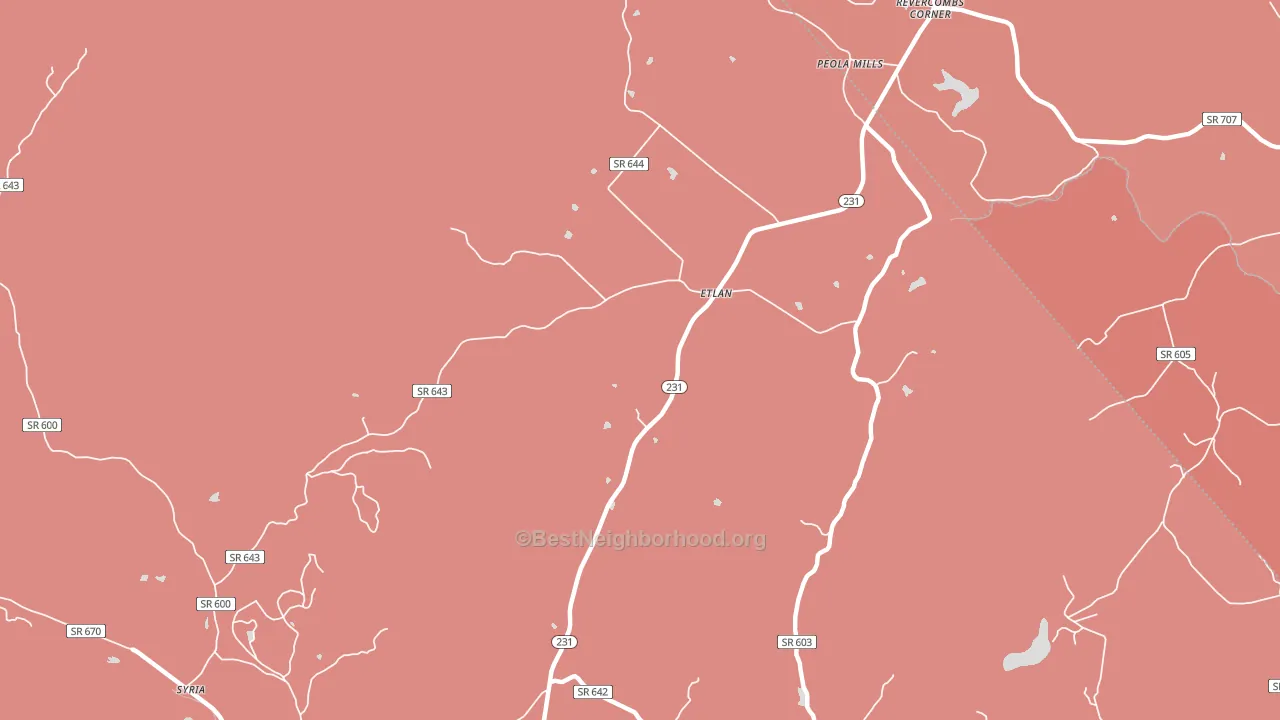Etlan, VA block-group political-lean map