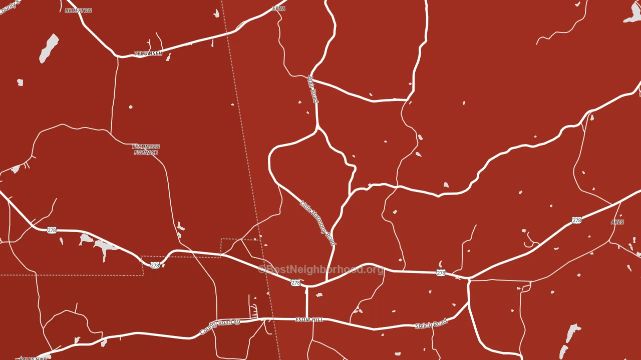 Etna, GA block-group political-lean map