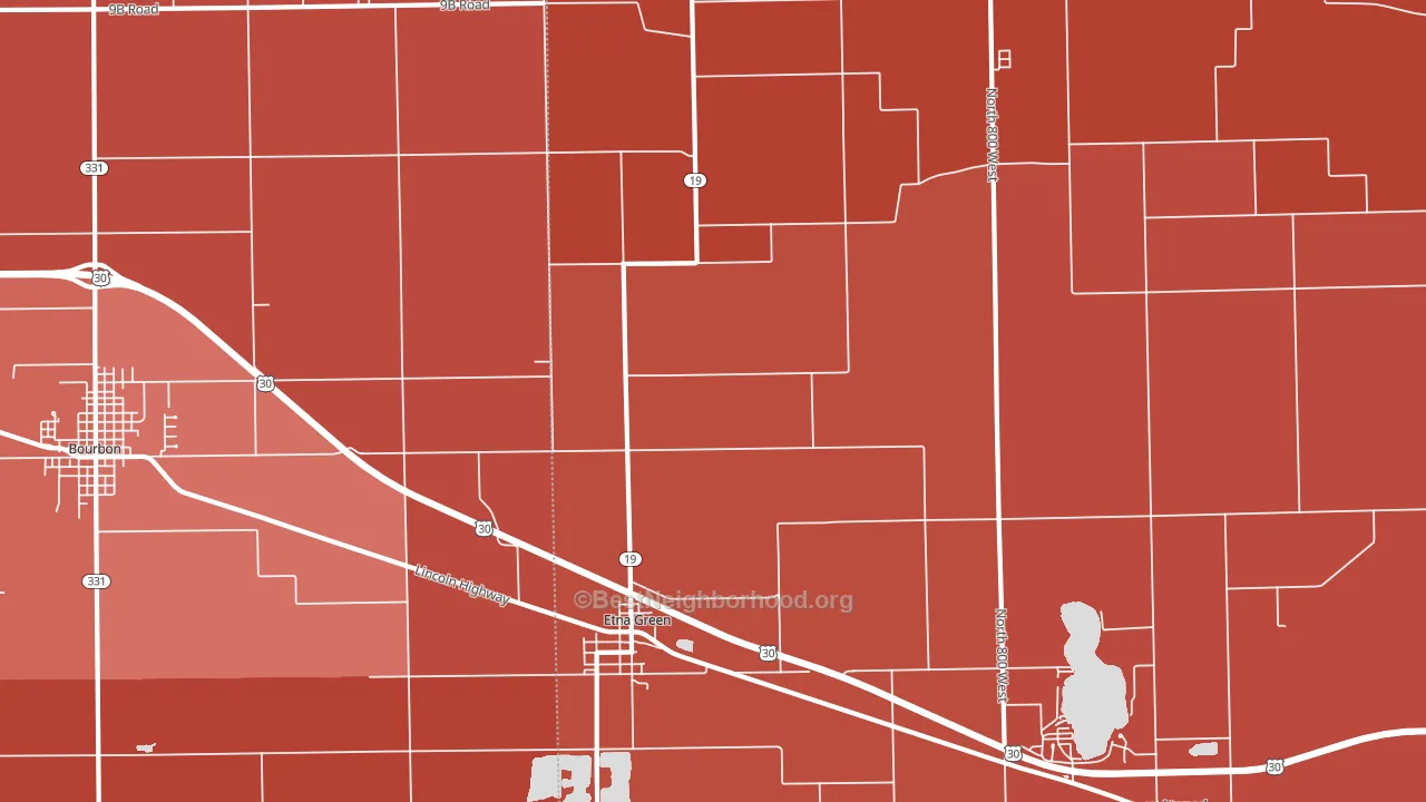 Etna Green, IN block-group political-lean map