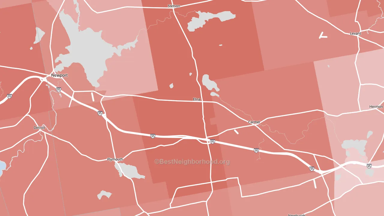 Etna, ME block-group political-lean map