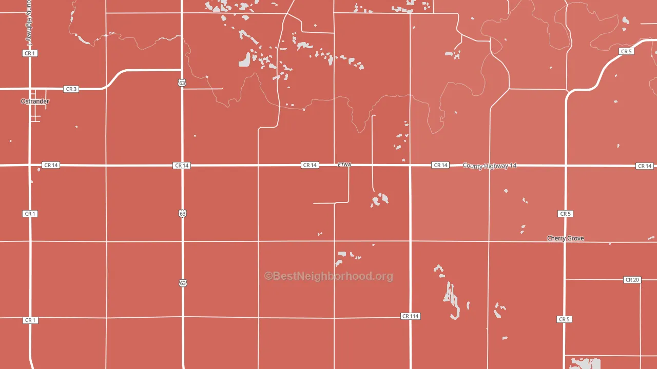 Etna, MN block-group political-lean map