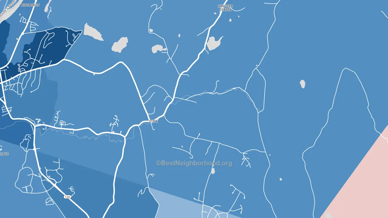 Etna, NH block-group political-lean map