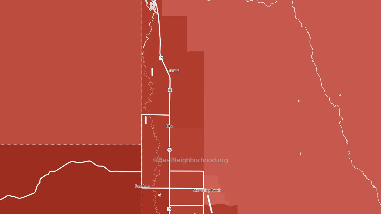 Etna, WY block-group political-lean map