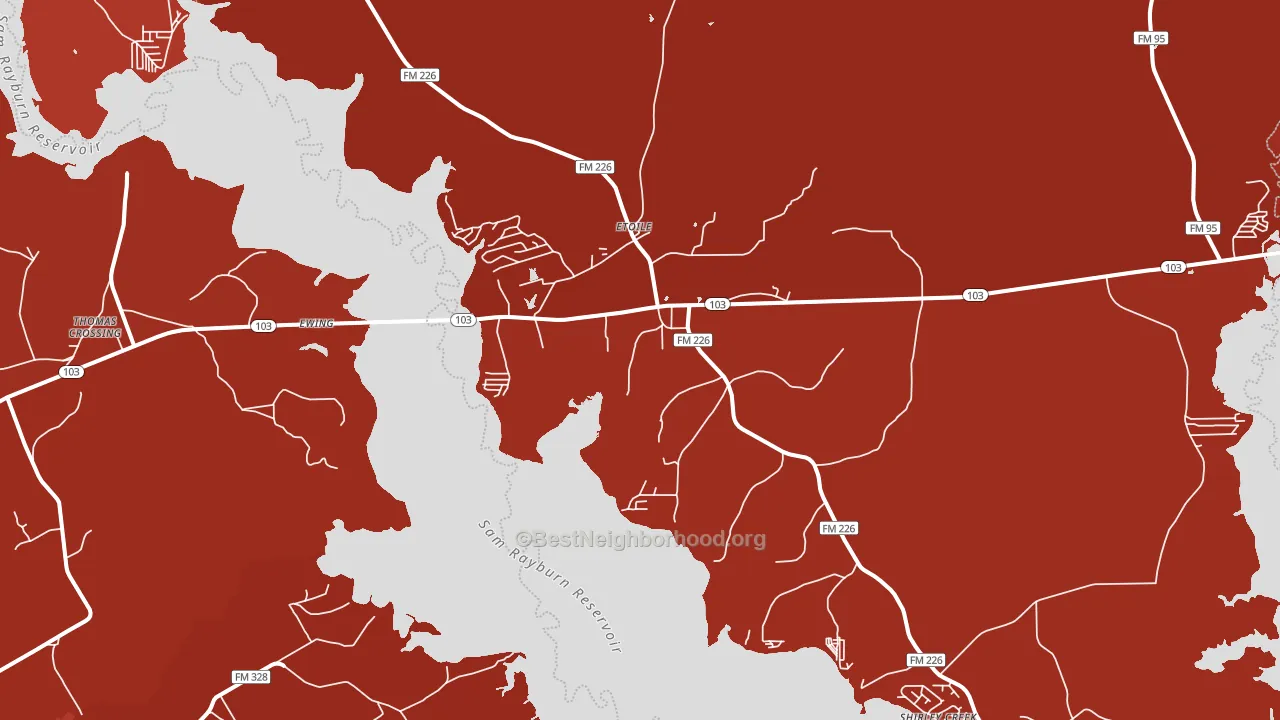 Etoile, TX block-group political-lean map