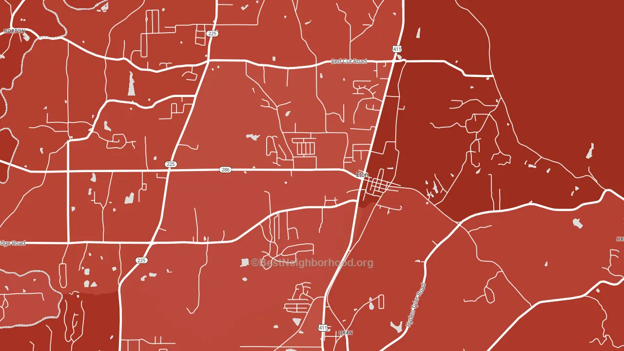 Eton, GA block-group political-lean map