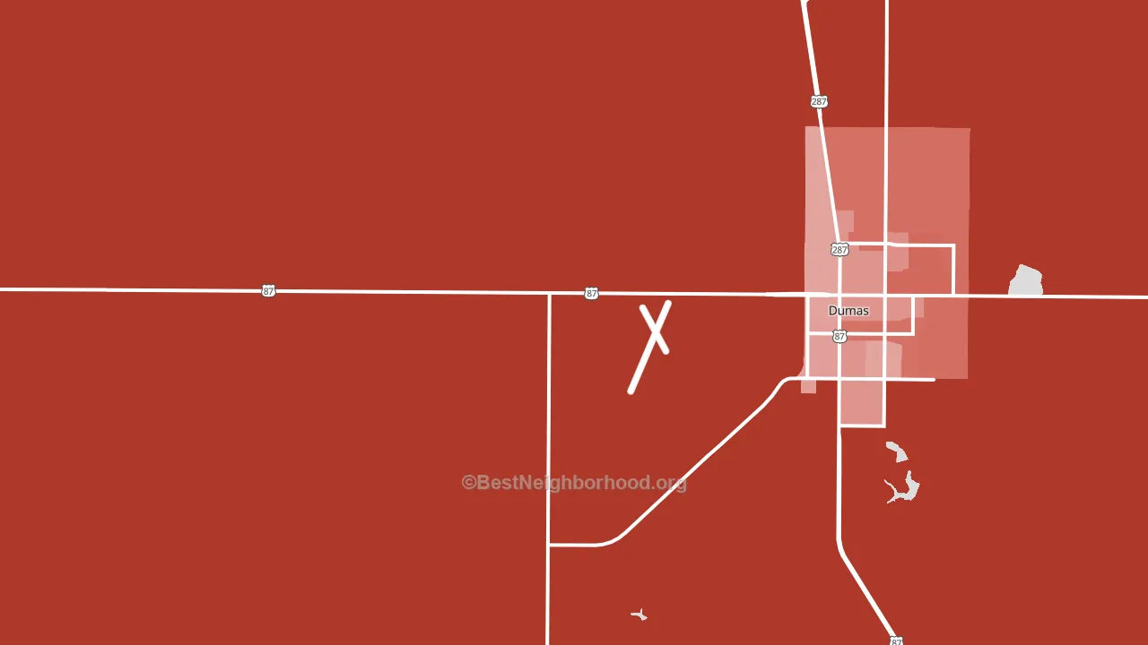 Etter, TX block-group political-lean map
