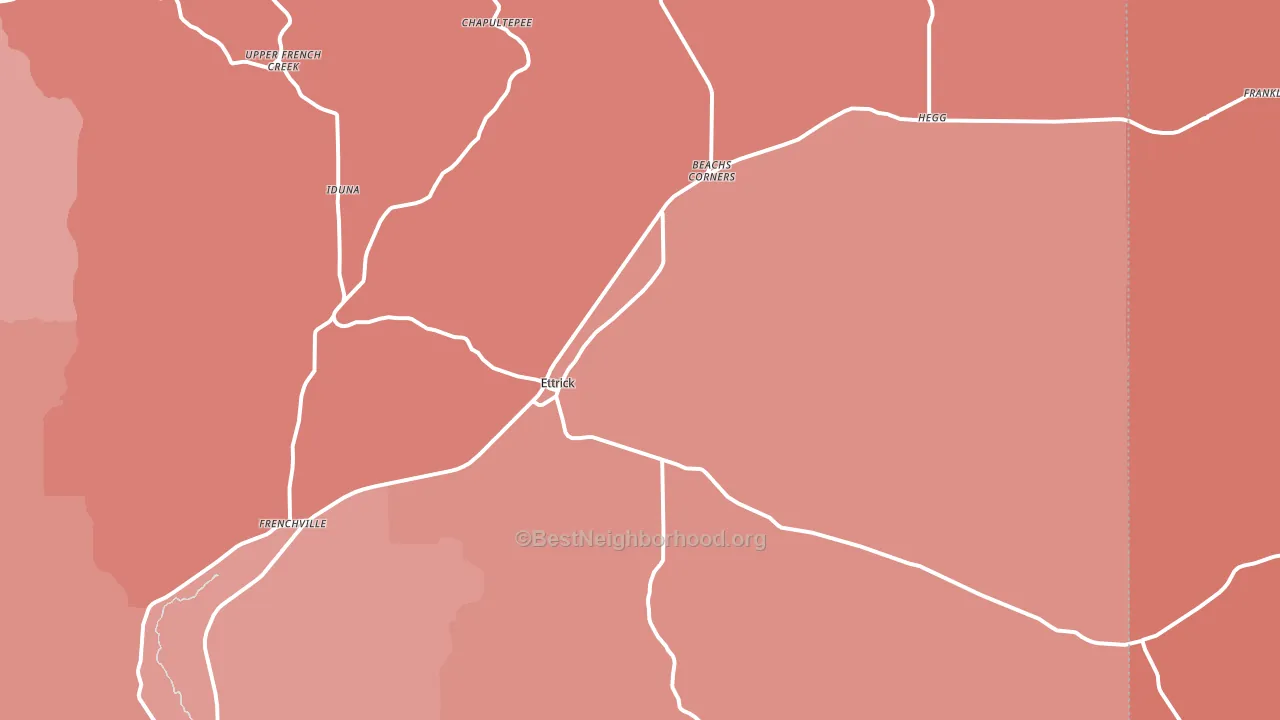 Ettrick, WI block-group political-lean map