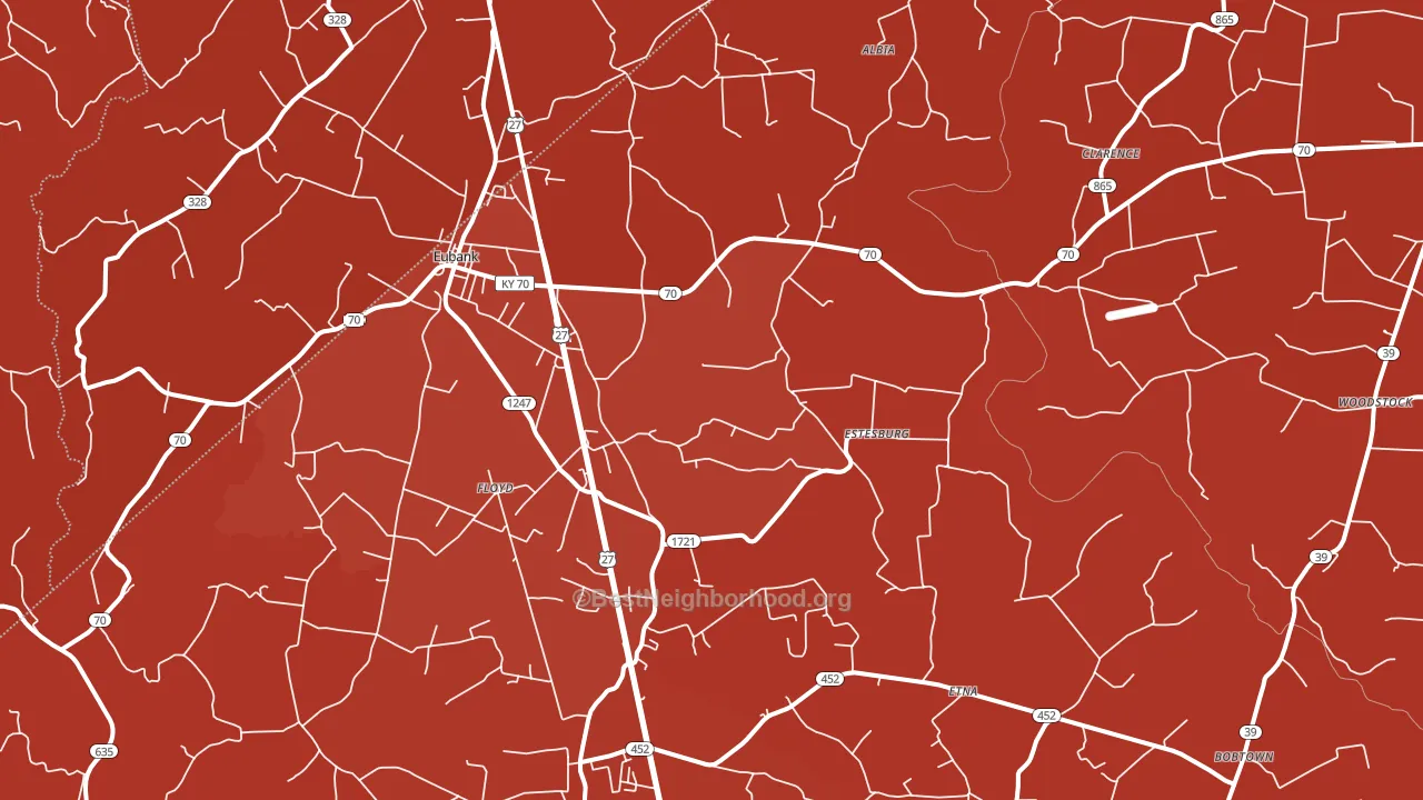 Eubank, KY block-group political-lean map