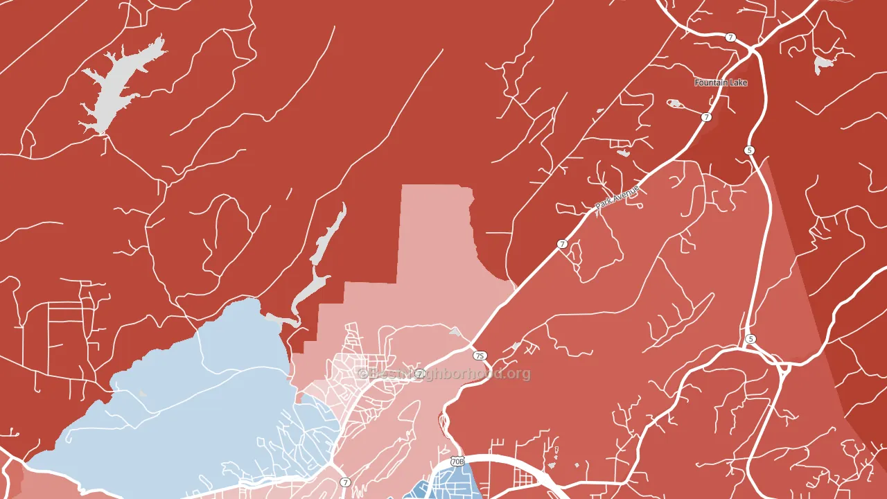Euclid Heights, AR block-group political-lean map