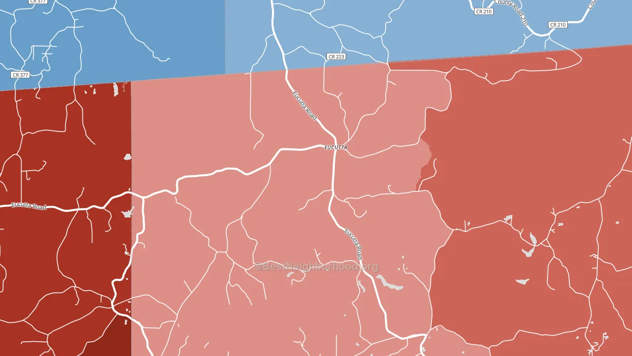 Eucutta, MS block-group political-lean map