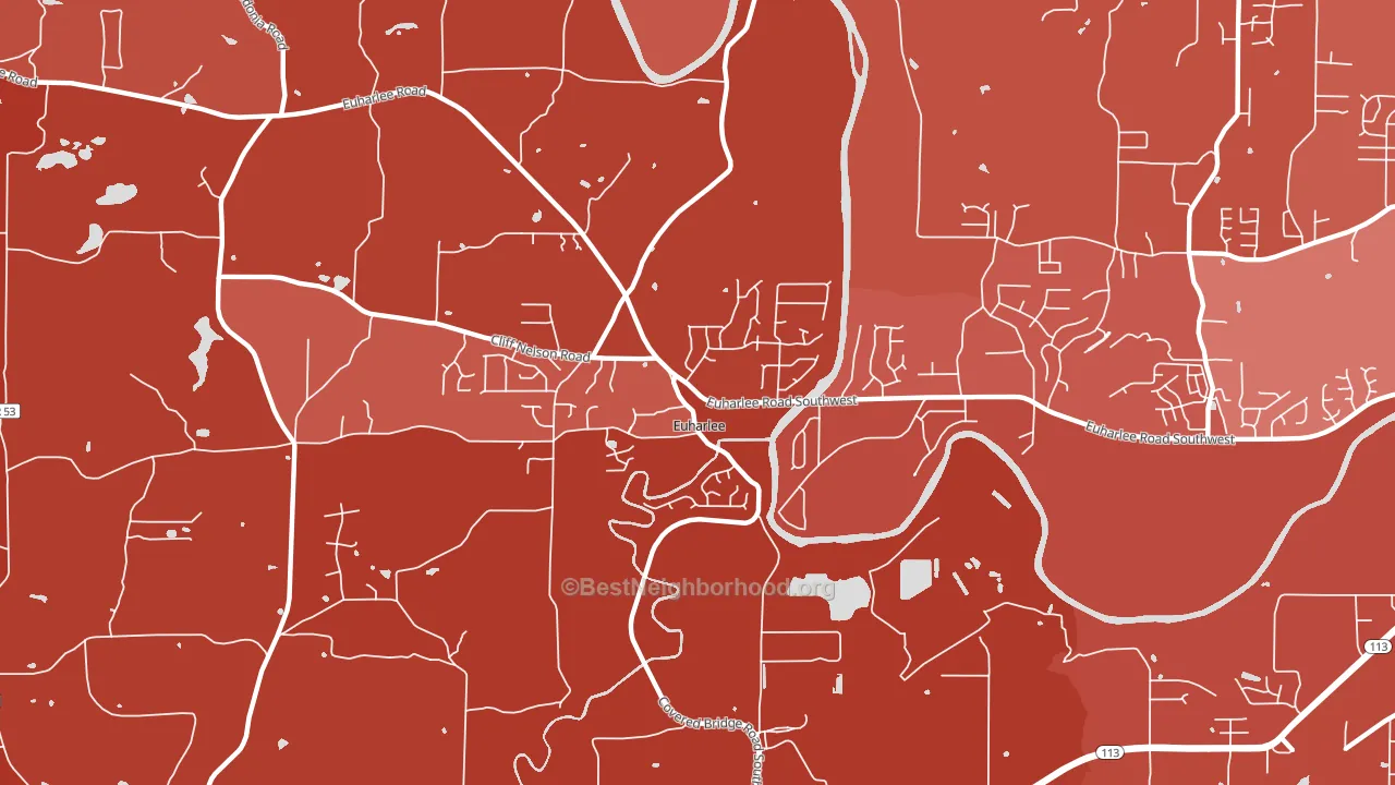 Euharlee, GA block-group political-lean map