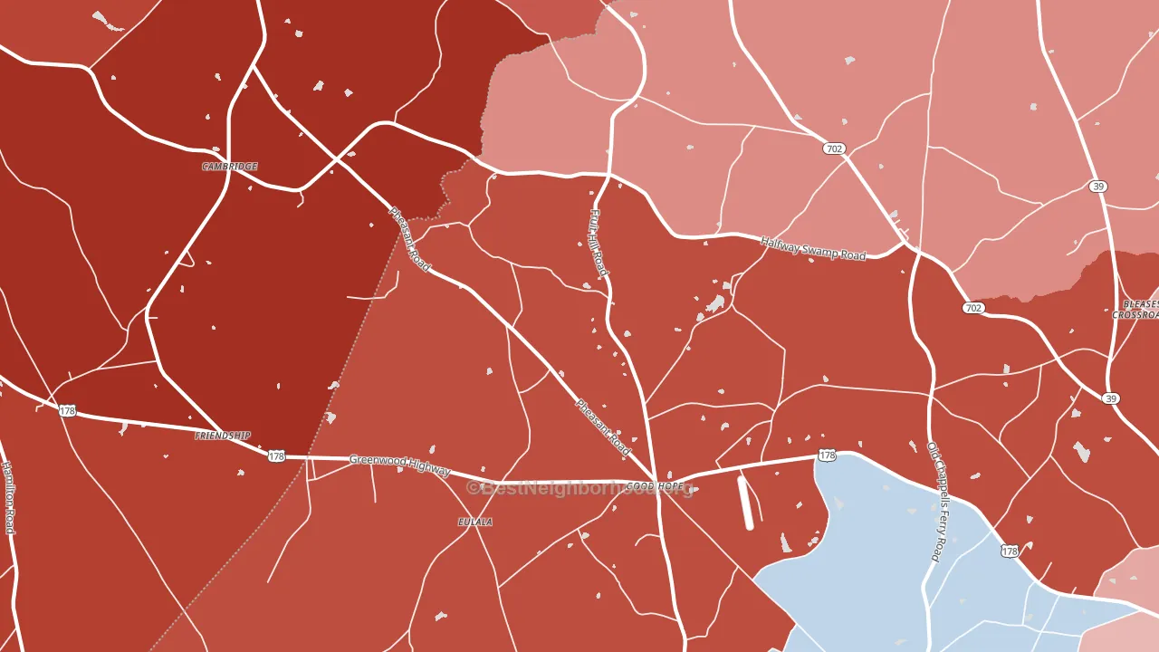 Eulala, SC block-group political-lean map