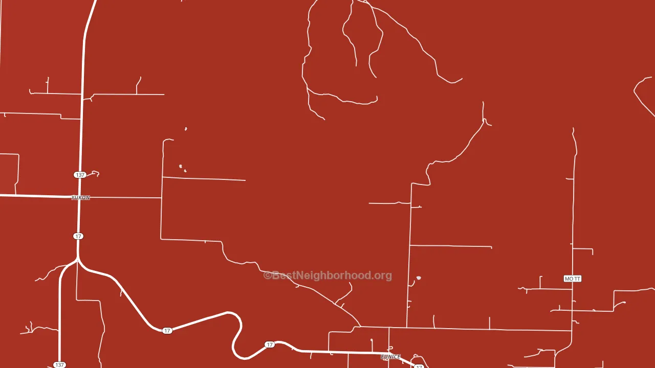 Eunice, MO block-group political-lean map