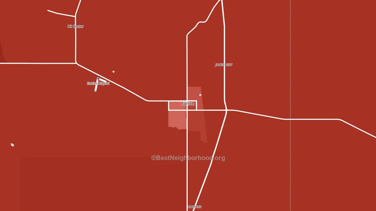 Eunice, NM block-group political-lean map