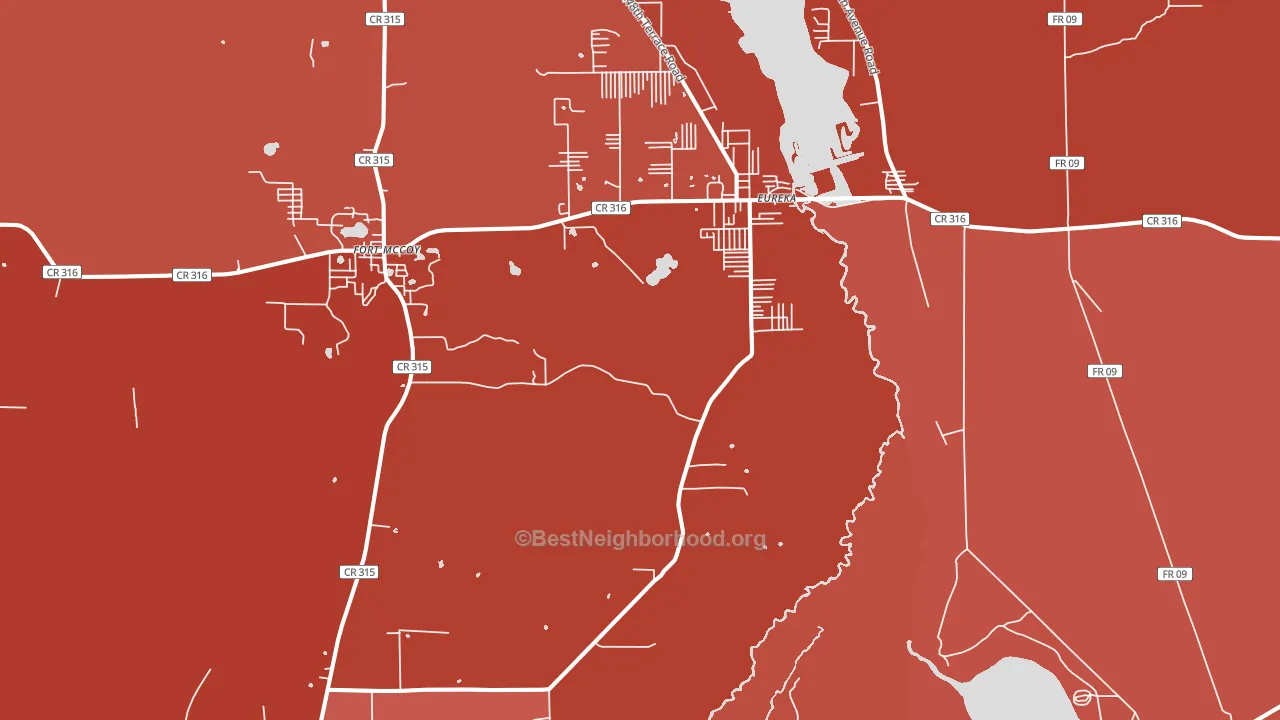 Eureka, FL block-group political-lean map