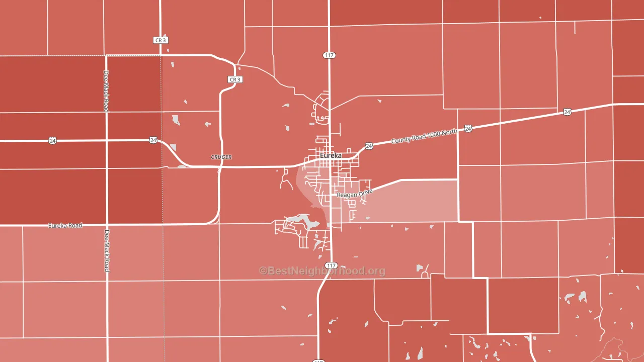 Eureka, IL block-group political-lean map