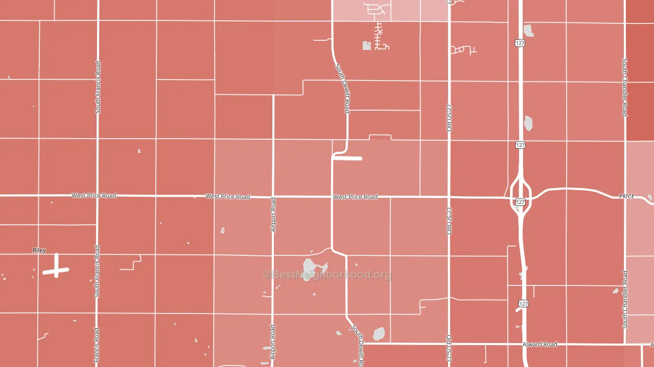 Eureka, MI block-group political-lean map