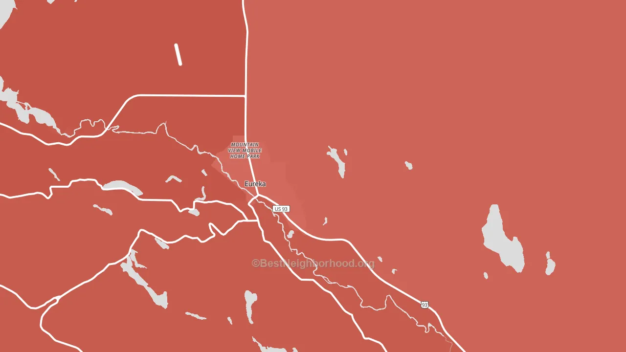 Eureka, MT block-group political-lean map