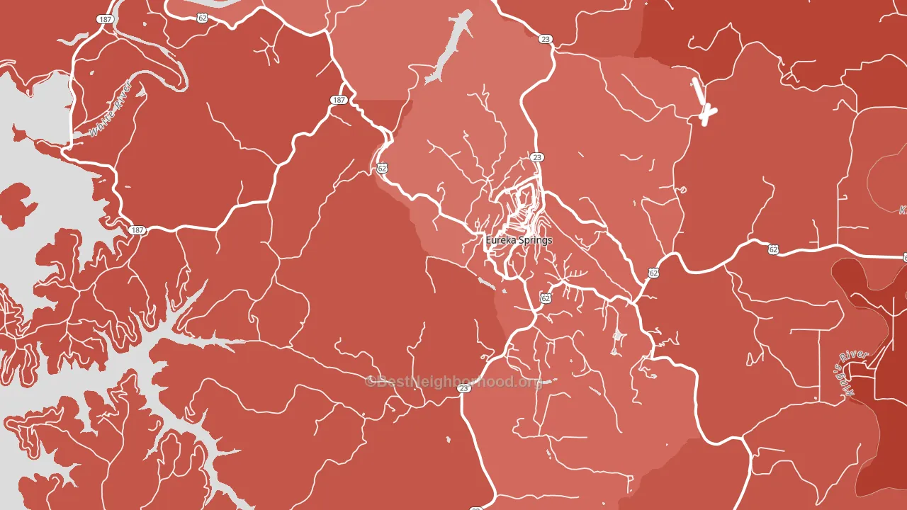 Eureka Springs, AR block-group political-lean map