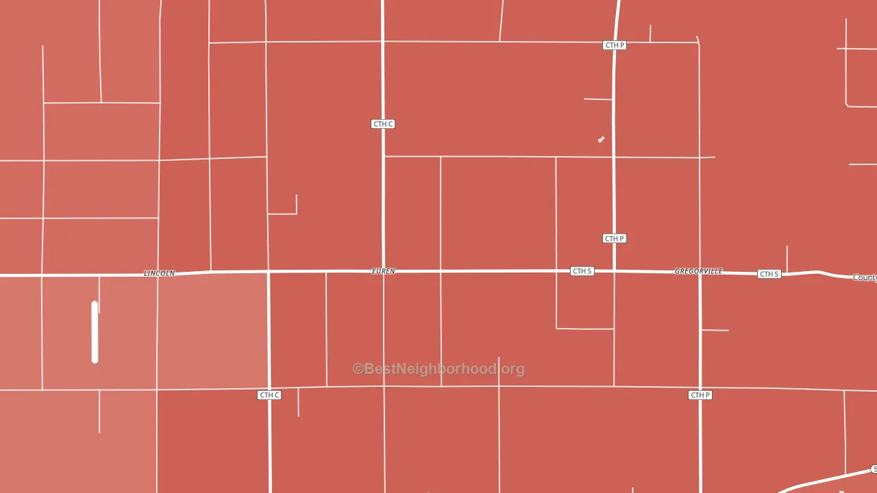 Euren, WI block-group political-lean map