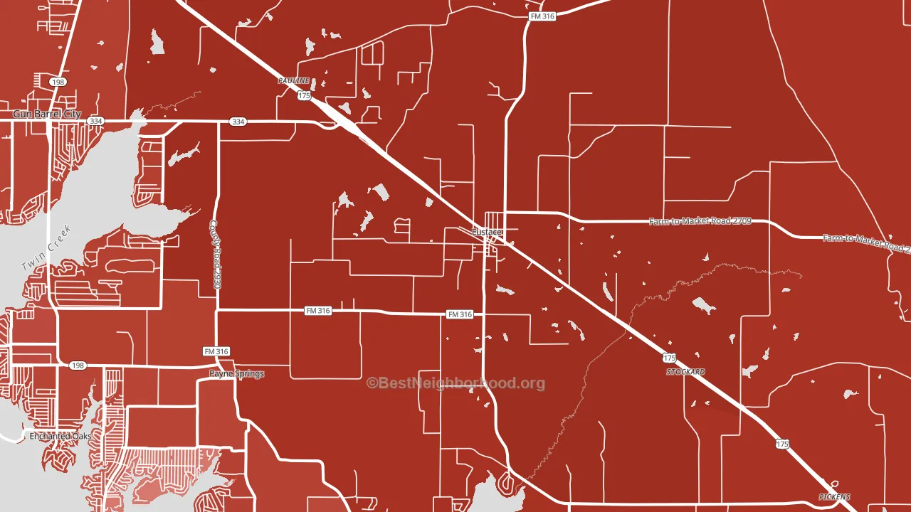 Eustace, TX block-group political-lean map