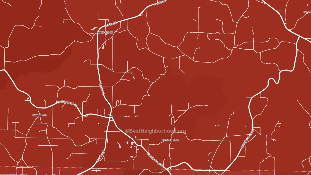 Eva, AL block-group political-lean map