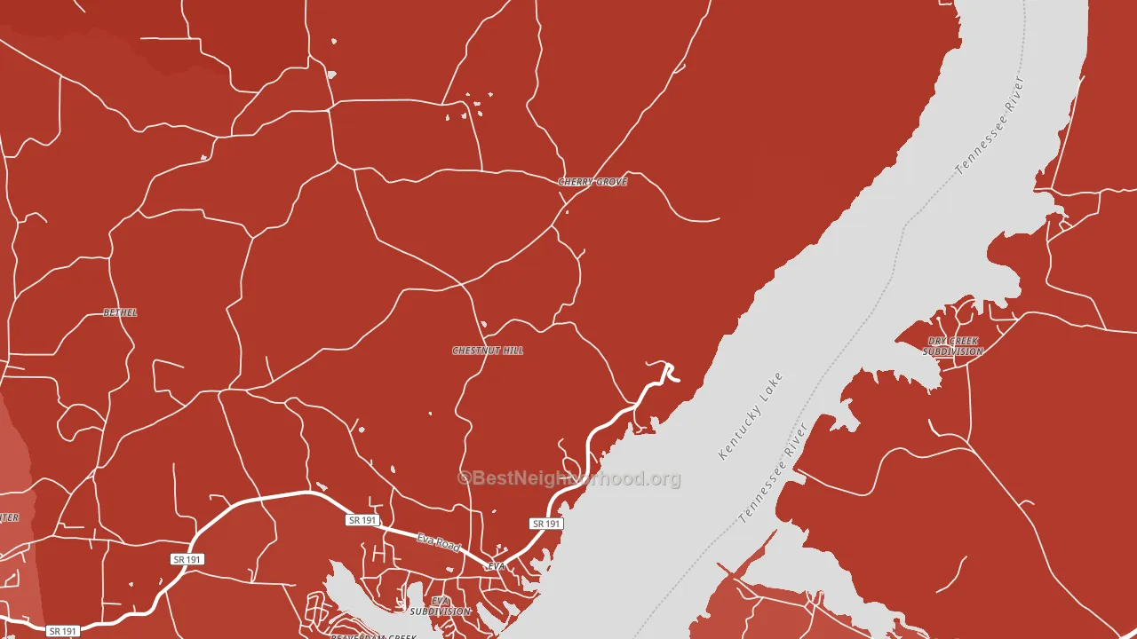 Eva, TN block-group political-lean map