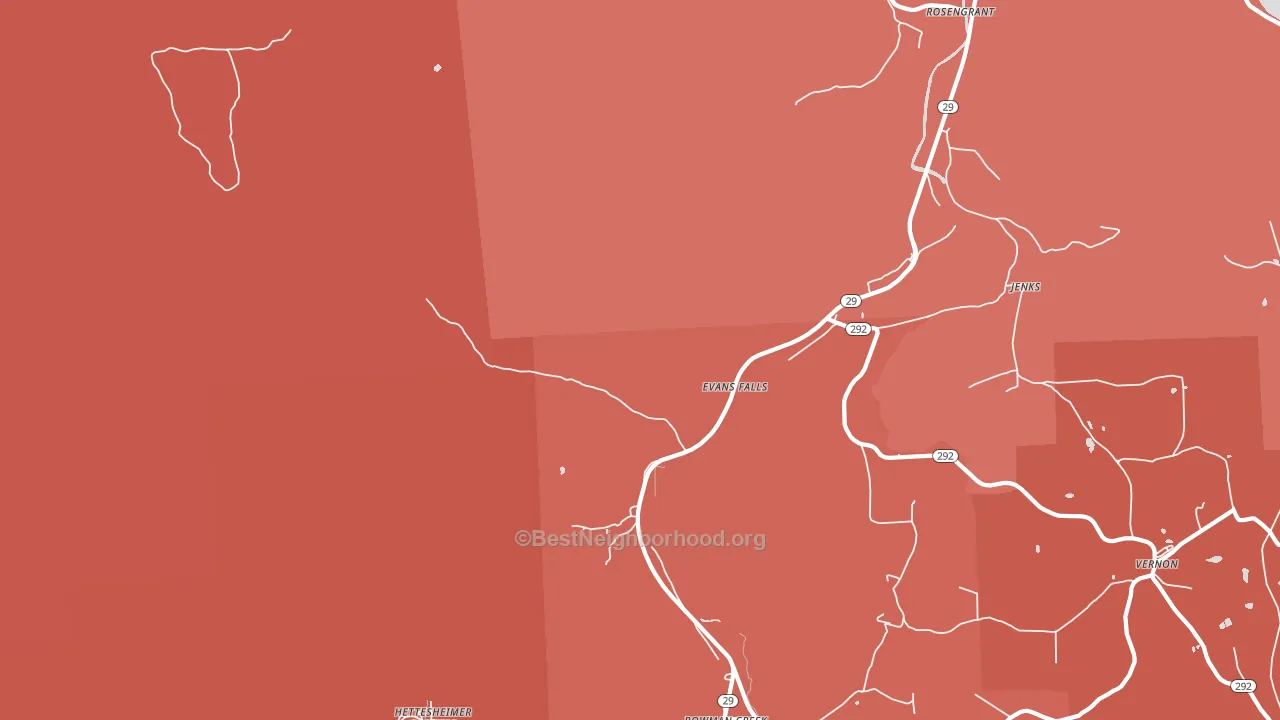 Evans Falls, PA block-group political-lean map