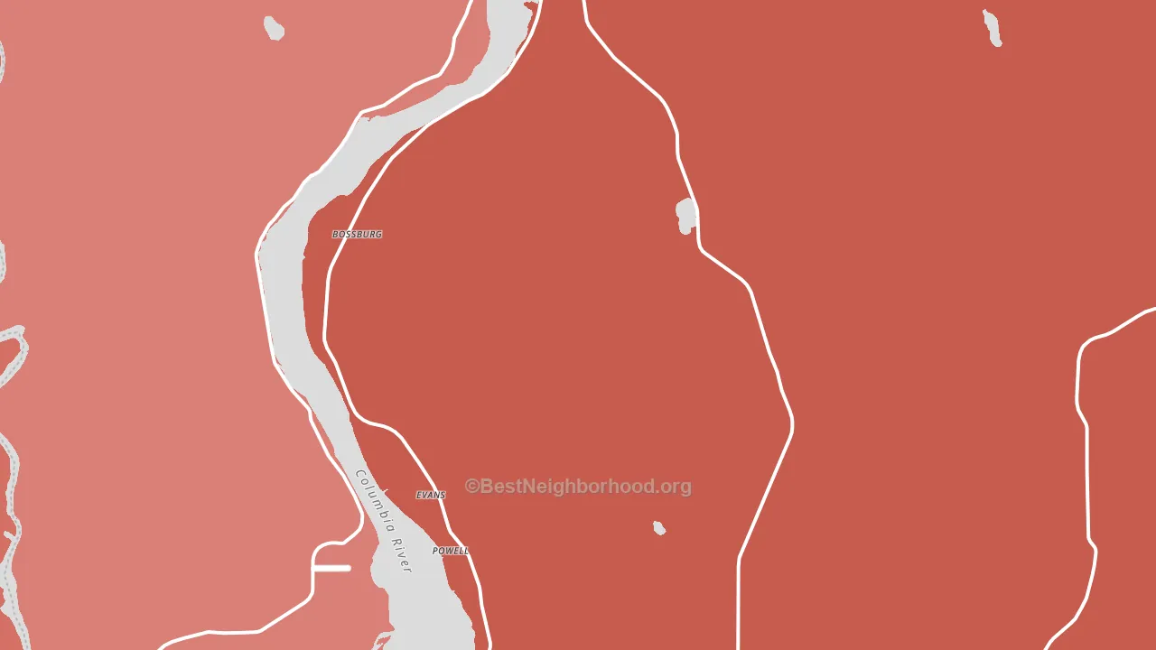 Evans, WA block-group political-lean map